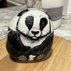 Hand painted panda rock
